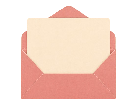 Open envelope with handwritten letter